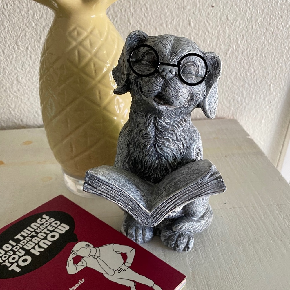 Dog Reading Book Decor